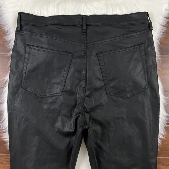 Abercrombie‎ & Fitch Size 18 / 34 Coated Black High Rise 90s Slim Straight Jeans - Picture 9 of 9